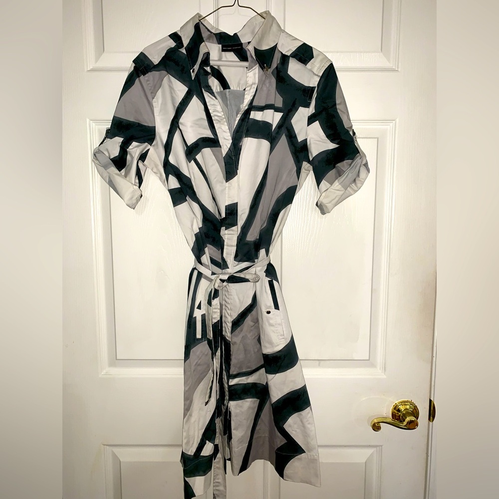 Shirt dress geometric pattern